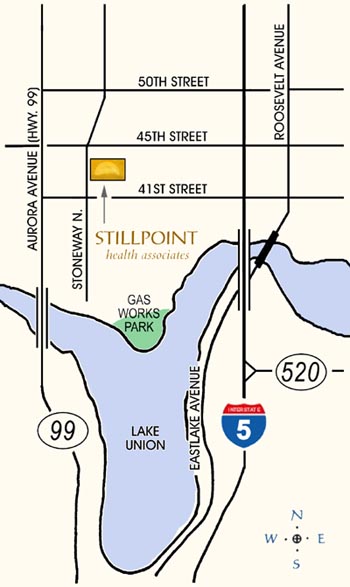 Map to Emerald City Reiki Center at Stillpoint Health Assotiaciates